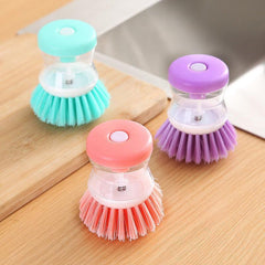 Pot Brush With Soap Dispenser Kitchen Cleaning Brush