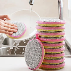 10pcs Double Sided Scouring Pad Kitchen Cleaning Sponge