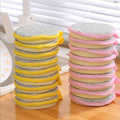 10pcs Double Sided Scouring Pad Kitchen Cleaning Sponge