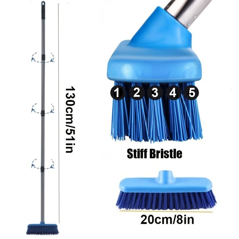 Adjustable Floor Cleaning Brush w/Long Handle Scrubber Grout Tub Tile Brush