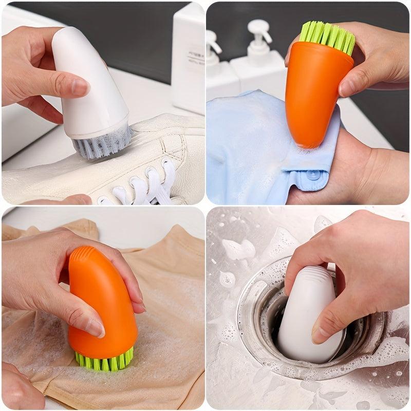 Carrot 2 In 1 Handheld Pot Brush Kitchen Cleaning Brush