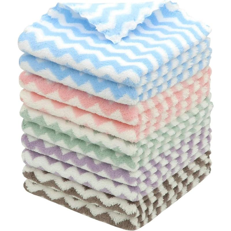 10pcs Microfiber Cleaning Cloth Drying Towel Dishwashing Cloth