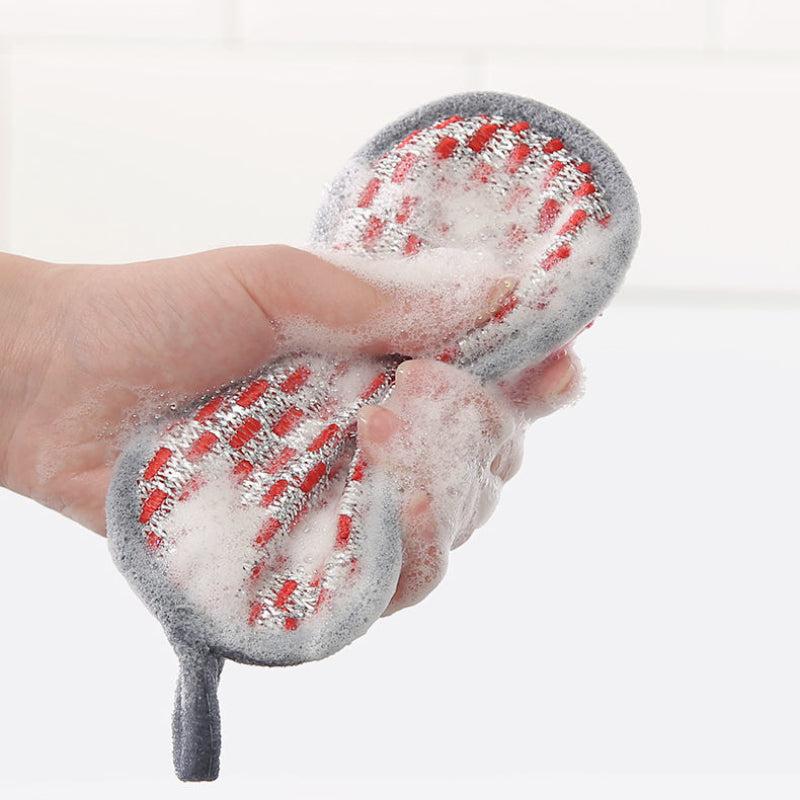 6pcs Kitchen Dishwashing Sponge Double-sided Cleaning Scouring Pad