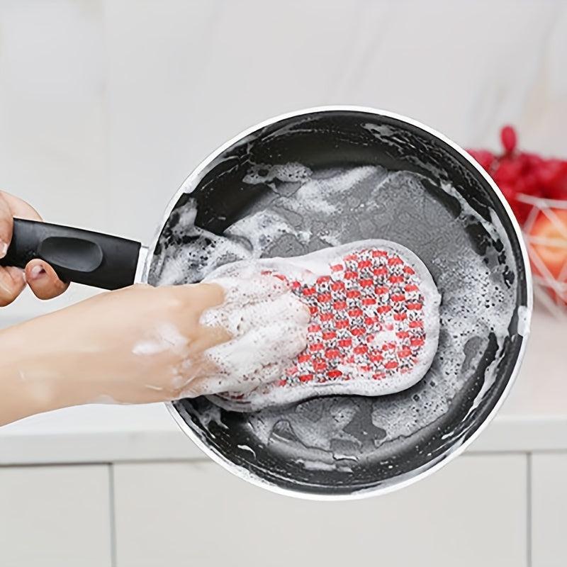 6pcs Kitchen Dishwashing Sponge Double-sided Cleaning Scouring Pad