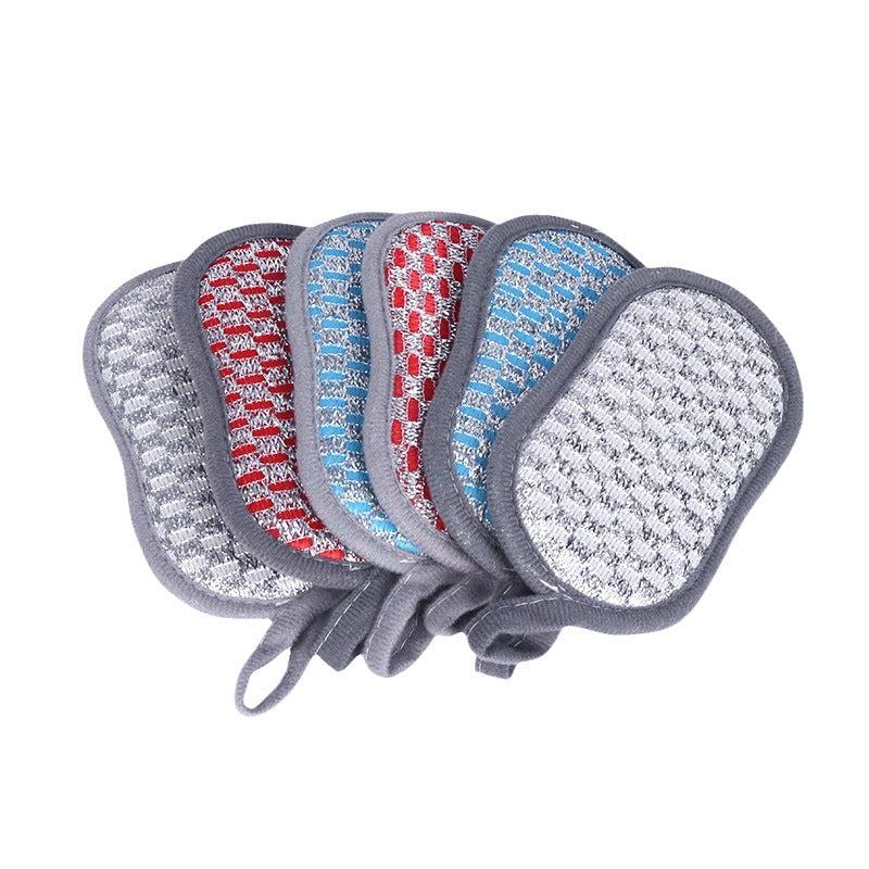 6pcs Kitchen Dishwashing Sponge Double-sided Cleaning Scouring Pad