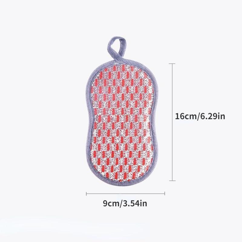 6pcs Kitchen Dishwashing Sponge Double-sided Cleaning Scouring Pad
