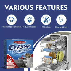 24pcs Dishwasher Cleaning Tablets for Degreasing Stains in Kitchen & Bathroom