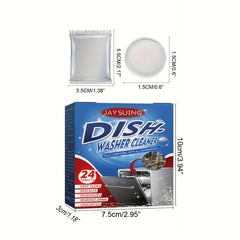24pcs Dishwasher Cleaning Tablets for Degreasing Stains in Kitchen & Bathroom