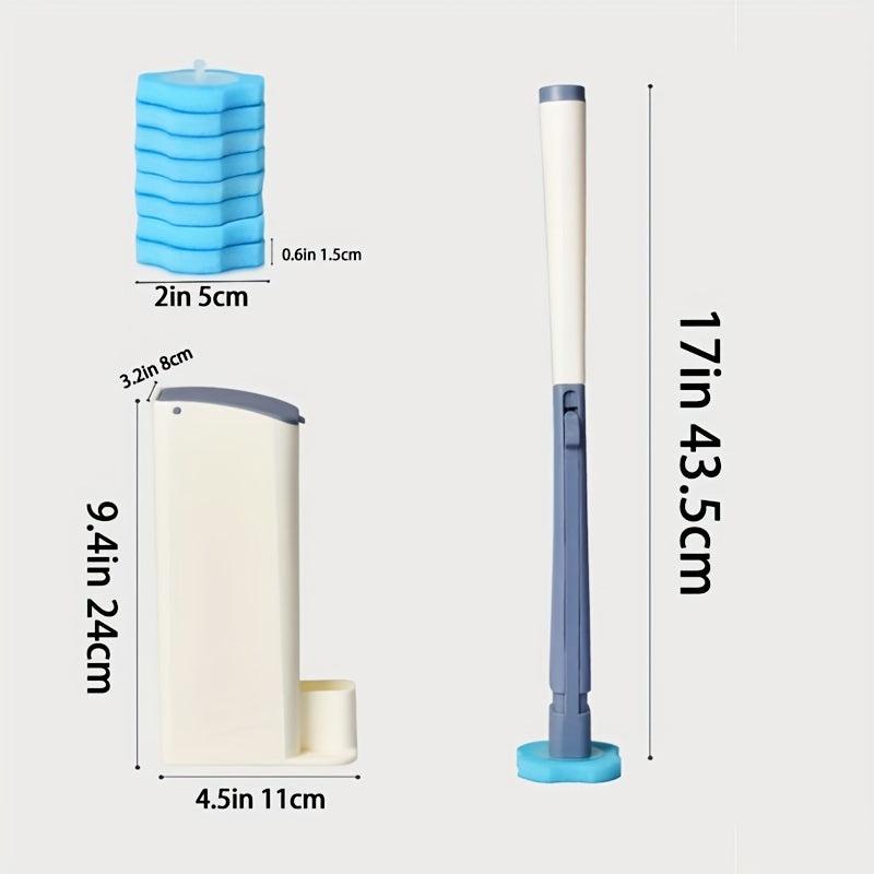 Toilet Bowl Brush Disposable Scrubber Kit with 8 Refills