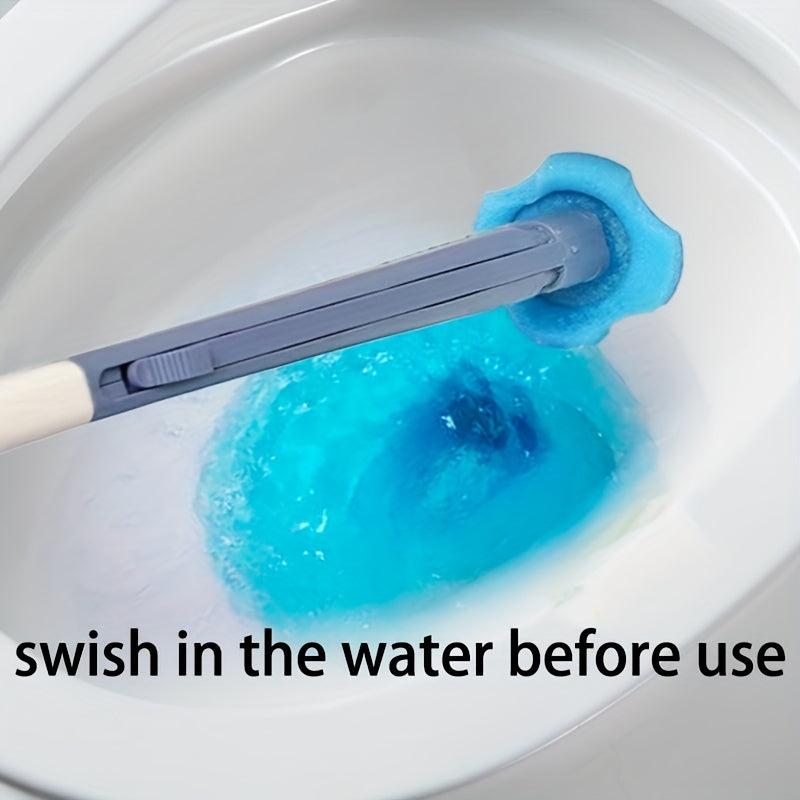 Toilet Bowl Brush Disposable Scrubber Kit with 8 Refills