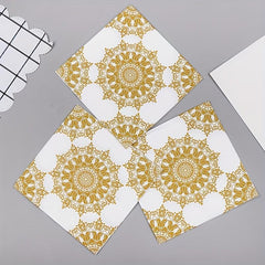 20pcs Golden Printed Decorative Napkin Paper Pack