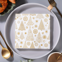 20pcs Golden Printed Decorative Napkin Paper Pack