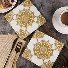 20pcs Golden Printed Decorative Napkin Paper Pack