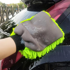 Double Sided Cleaning Cloth and Microfiber Wipe Gloves Set