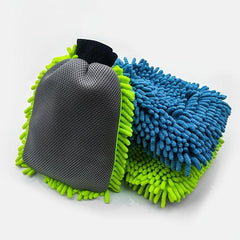 Double Sided Cleaning Cloth and Microfiber Wipe Gloves Set