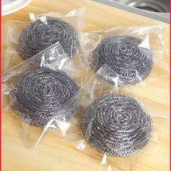 6pcs Steel Scouring Pads Kitchen Scrubber Wire Ball Cleaner
