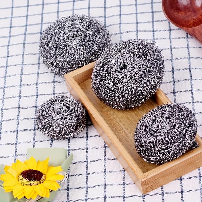 6pcs Steel Scouring Pads Kitchen Scrubber Wire Ball Cleaner