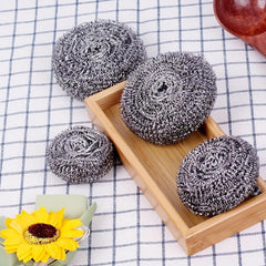 6pcs Steel Scouring Pads Kitchen Scrubber Wire Ball Cleaner