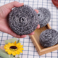 6pcs Steel Scouring Pads Kitchen Scrubber Wire Ball Cleaner