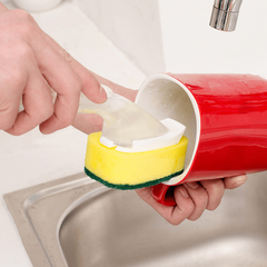 Replacement Sponge Head Pot Washing Brush Soap Control Dispenser Scrub