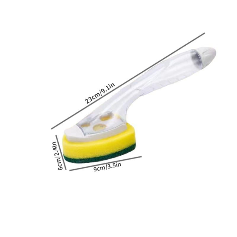 Replacement Sponge Head Pot Washing Brush Soap Control Dispenser Scrub