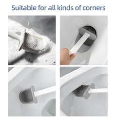 Wall Mounted Toilet Brush Set Long Handle Flexible Cleaning Brush