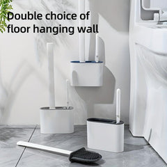 Wall Mounted Toilet Brush Set Long Handle Flexible Cleaning Brush