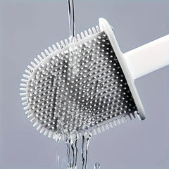Wall Mounted Toilet Brush Set with Flexible Silicone Bristles