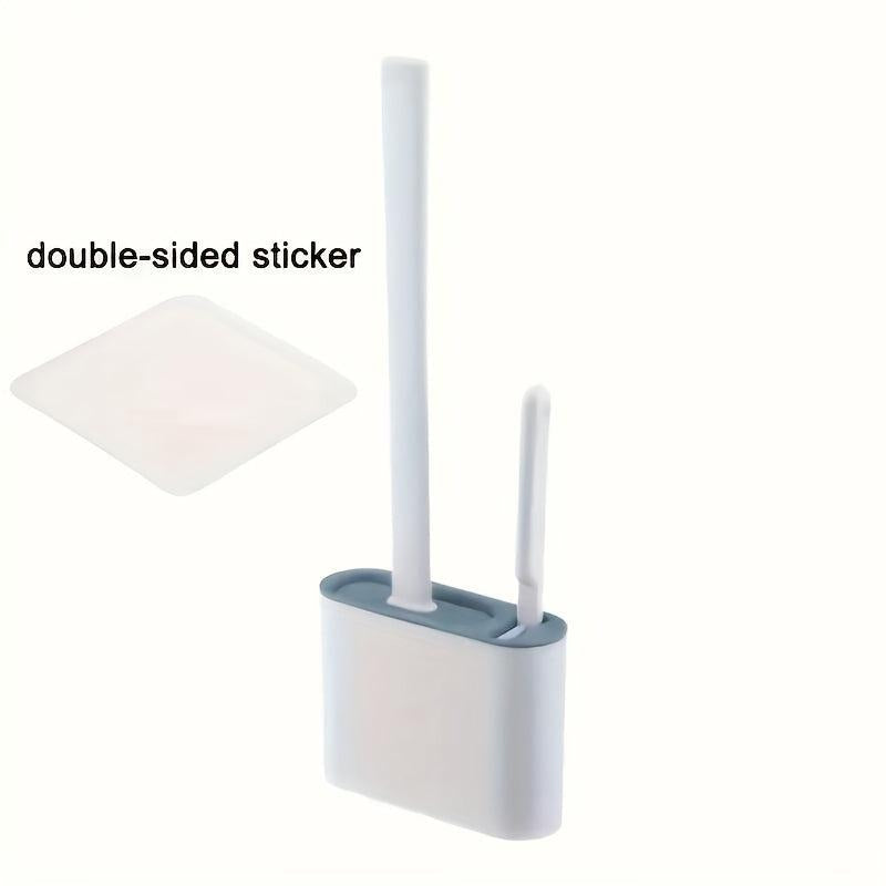 Wall Mounted Toilet Brush Set with Flexible Silicone Bristles