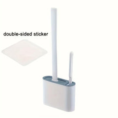 Wall Mounted Toilet Brush Set with Flexible Silicone Bristles