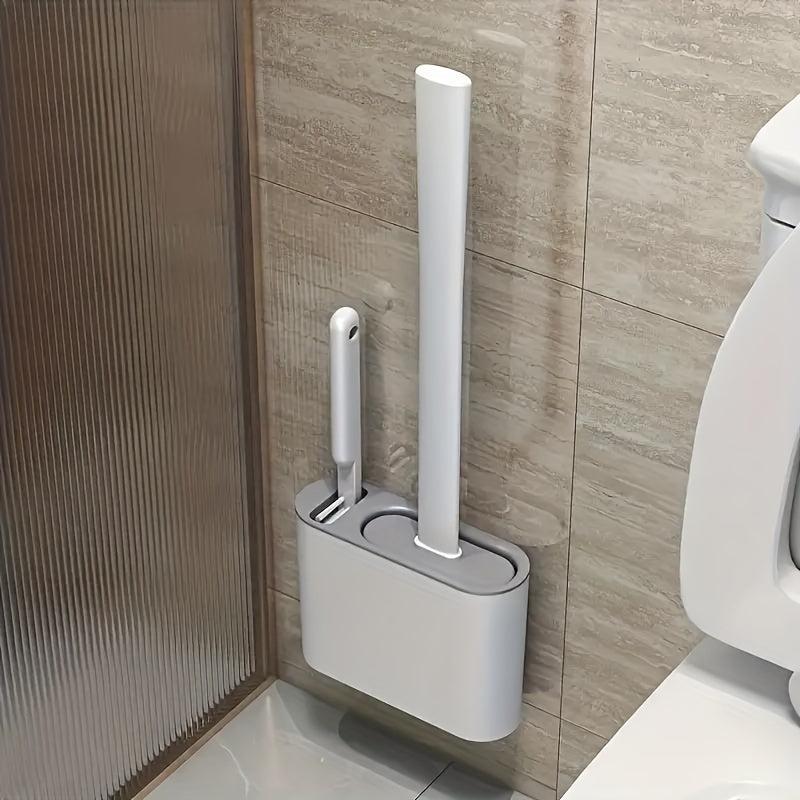 Wall Mounted Toilet Brush Set with Flexible Silicone Bristles