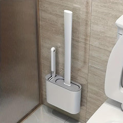 Wall Mounted Toilet Brush Set with Flexible Silicone Bristles