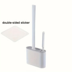 Wall Mounted Toilet Brush Set with Flexible Silicone Bristles