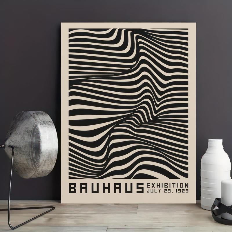 Abstract Bauhaus Canvas Painting Wall Art Modern Artwork