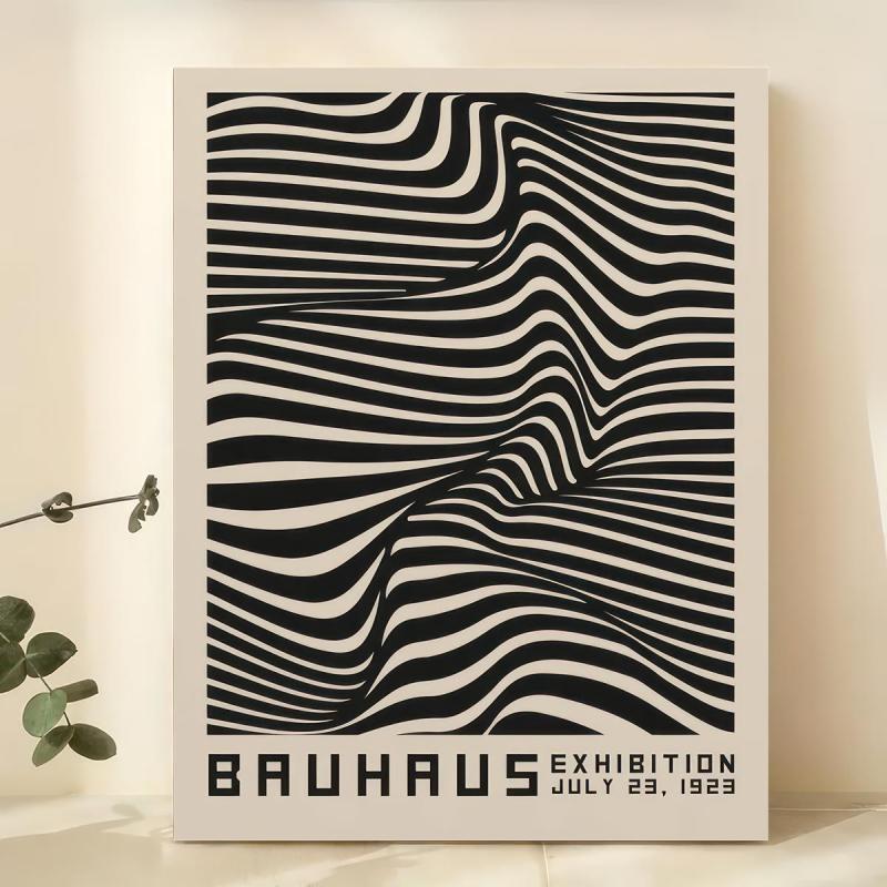 Abstract Bauhaus Canvas Painting Wall Art Modern Artwork