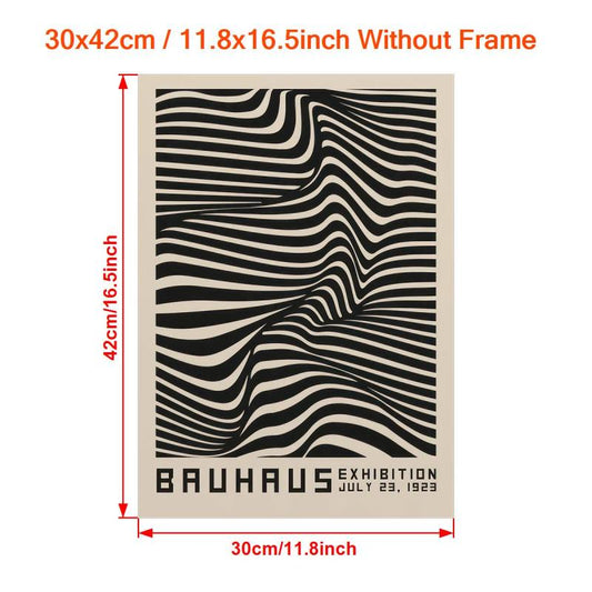 Abstract Bauhaus Canvas Painting Wall Art Modern Artwork