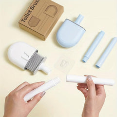 Silicone Brush Head Toilet Brush Leak Proof Base Convenient Sanitary Storage