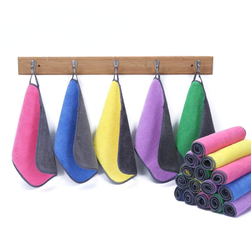 5pcs Hanging MicroFiber Kitchen Towels Soft Absorbent Cleaning Rags