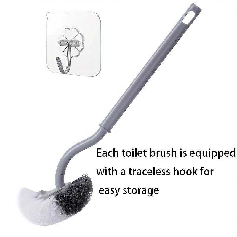 1pc S Rod Toilet Brush No Dead Corner Soft Hair Long Handle Toilet Brush