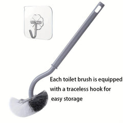 1pc S Rod Toilet Brush No Dead Corner Soft Hair Long Handle Toilet Brush