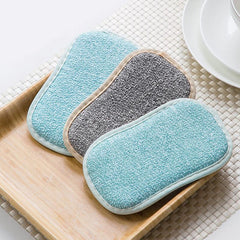 4pcs Microfiber Dish Cloths Absorbent Reusable Kitchen Rags Double Sided