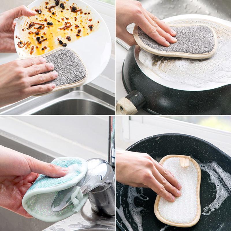 4pcs Microfiber Dish Cloths Absorbent Reusable Kitchen Rags Double Sided