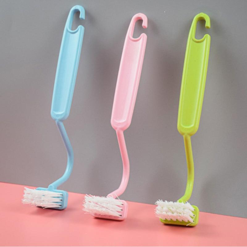 3pcs Thickened Toilet Brush V Shape Bending Handle Toilet Bowl Cleaning Brush