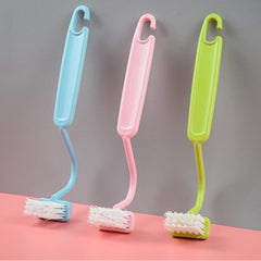 3pcs Thickened Toilet Brush V Shape Bending Handle Toilet Bowl Cleaning Brush