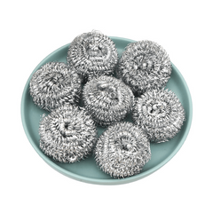 6pcs Stainless Steel Sponges Scrubbers Cleaning Ball