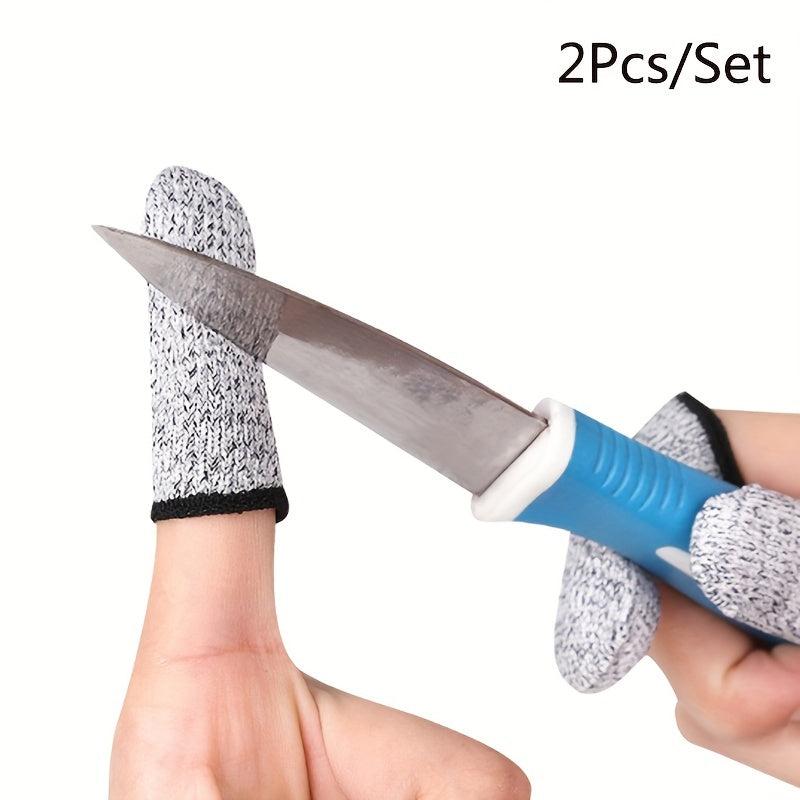 1 Pair Finger Cots Reusable Anti-cut Protection Fingertip Cover Set Of 2