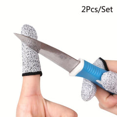 1 Pair Finger Cots Reusable Anti-cut Protection Fingertip Cover Set Of 2