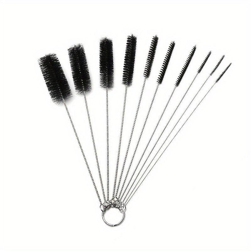 10pcs Stainless Steel Bottle Brushes Reusable Straw Cleaning Brush