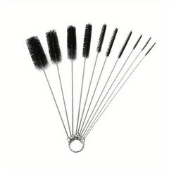 10pcs Stainless Steel Bottle Brushes Reusable Straw Cleaning Brush