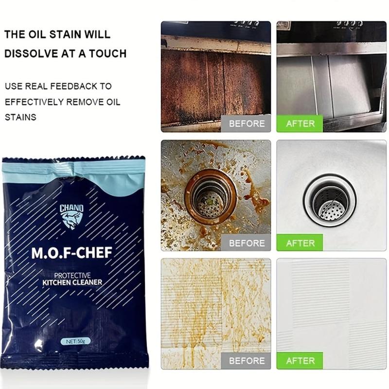 5pcs Heavy Duty Degreasing Cleaner Powder for Stubborn Stains